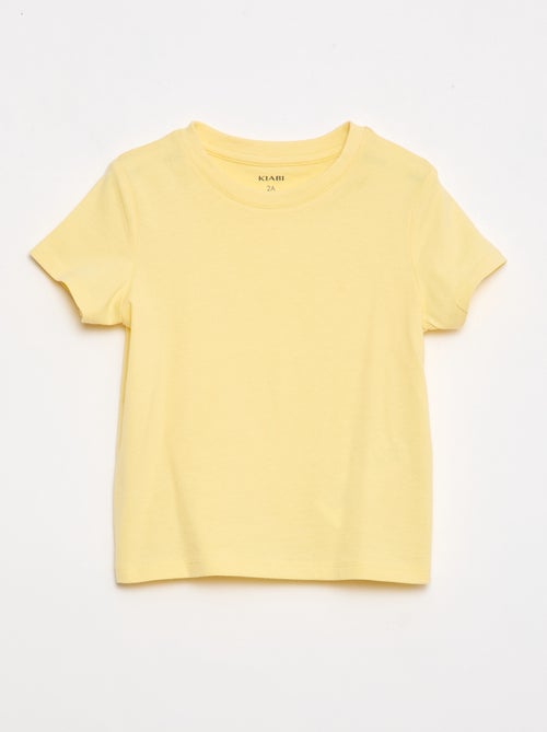 T-shirt liso em jersey de algodão - Kiabi
