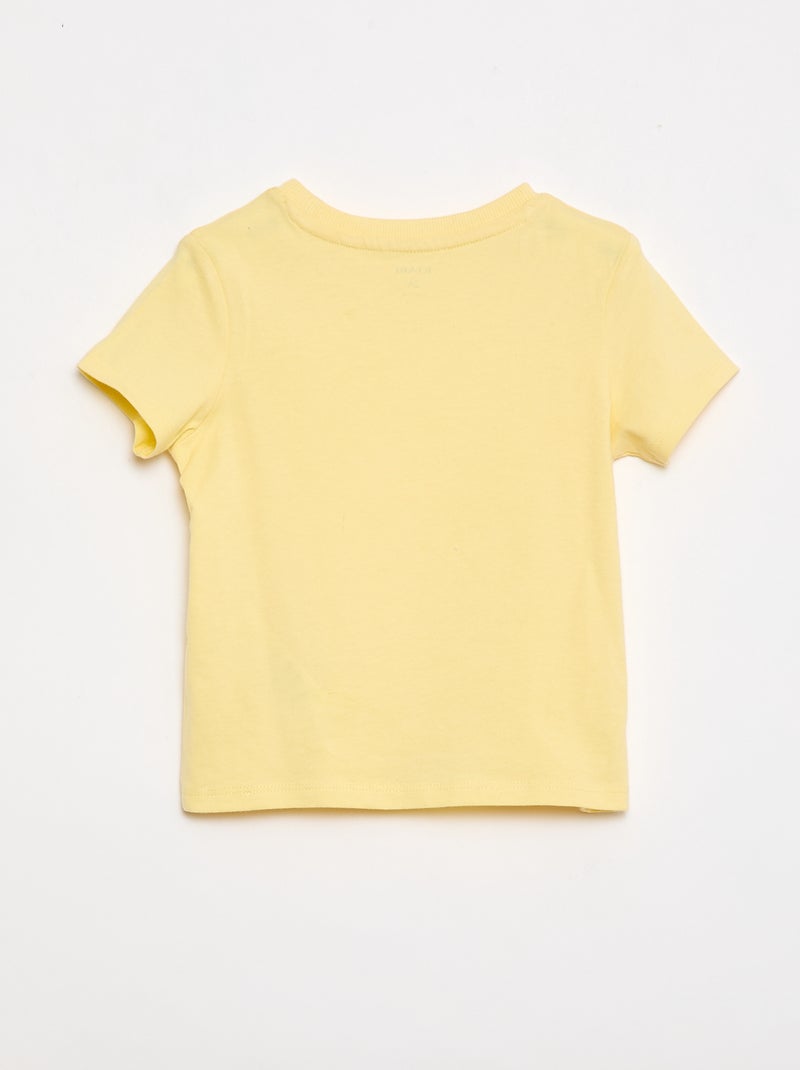 T-shirt liso em jersey de algodão Amarelo - Kiabi