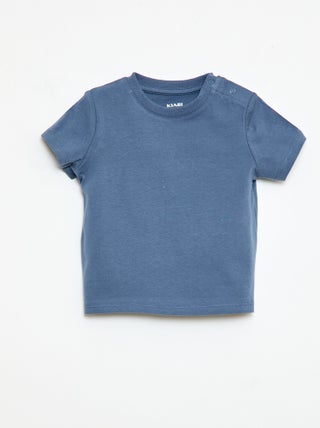 T-shirt liso em jersey de algodão