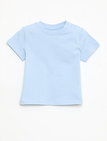 T-shirt liso em jersey de algodão