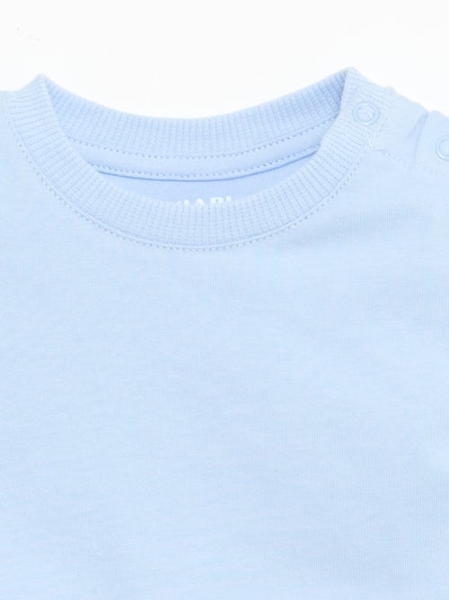 T-shirt liso em jersey de algodão - Kiabi