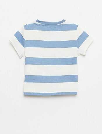 T-shirt liso em jersey de algodão
