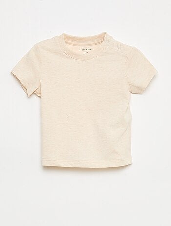 T-shirt liso em jersey de algodão
