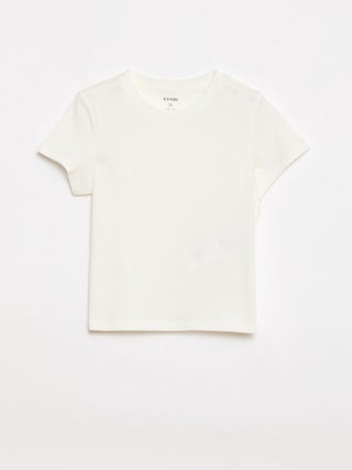 T-shirt liso em jersey de algodão