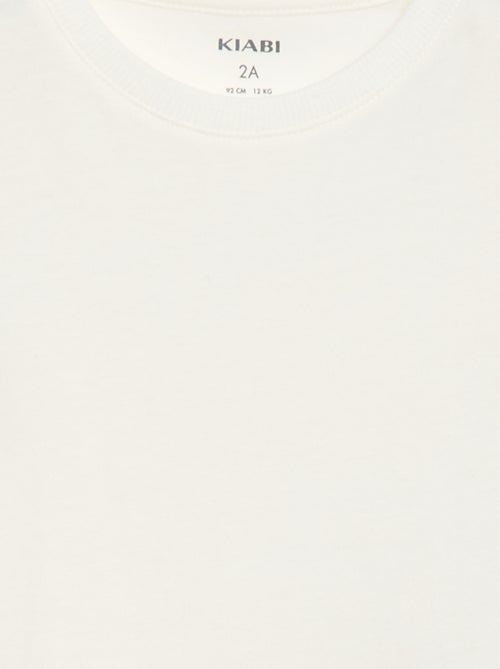 T-shirt liso em jersey de algodão - Kiabi