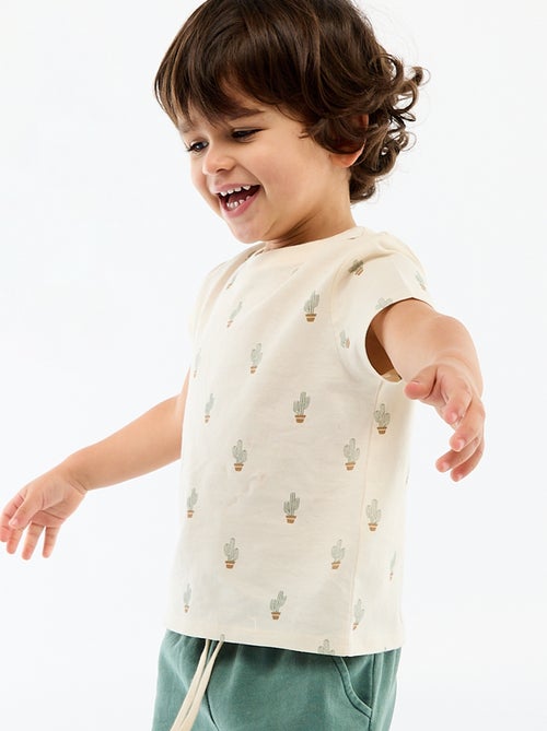 T-shirt liso em jersey de algodão - Kiabi