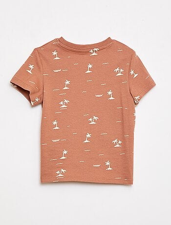T-shirt liso em jersey de algodão