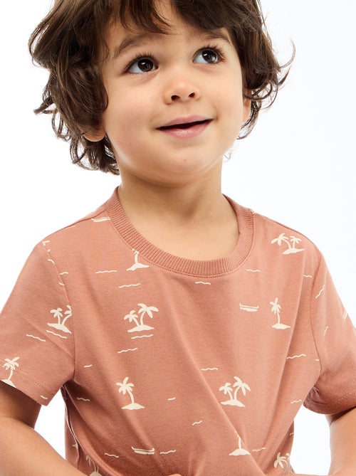 T-shirt liso em jersey de algodão - Kiabi