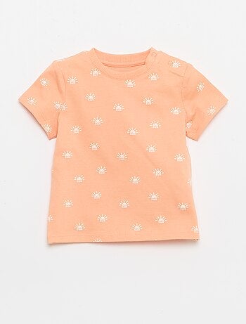 T-shirt liso em jersey de algodão