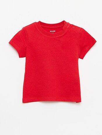 T-shirt liso em jersey de algodão
