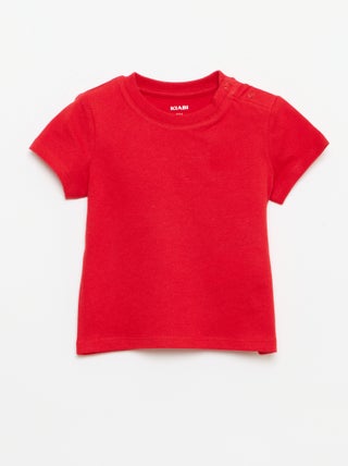 T-shirt liso em jersey de algodão
