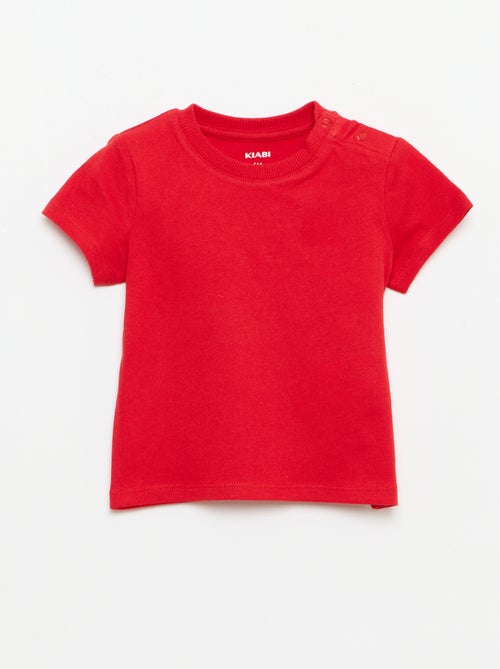 T-shirt liso em jersey de algodão - Kiabi