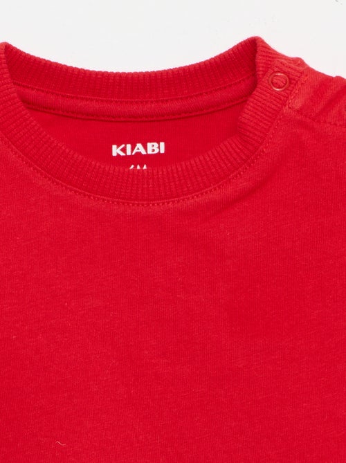 T-shirt liso em jersey de algodão - Kiabi