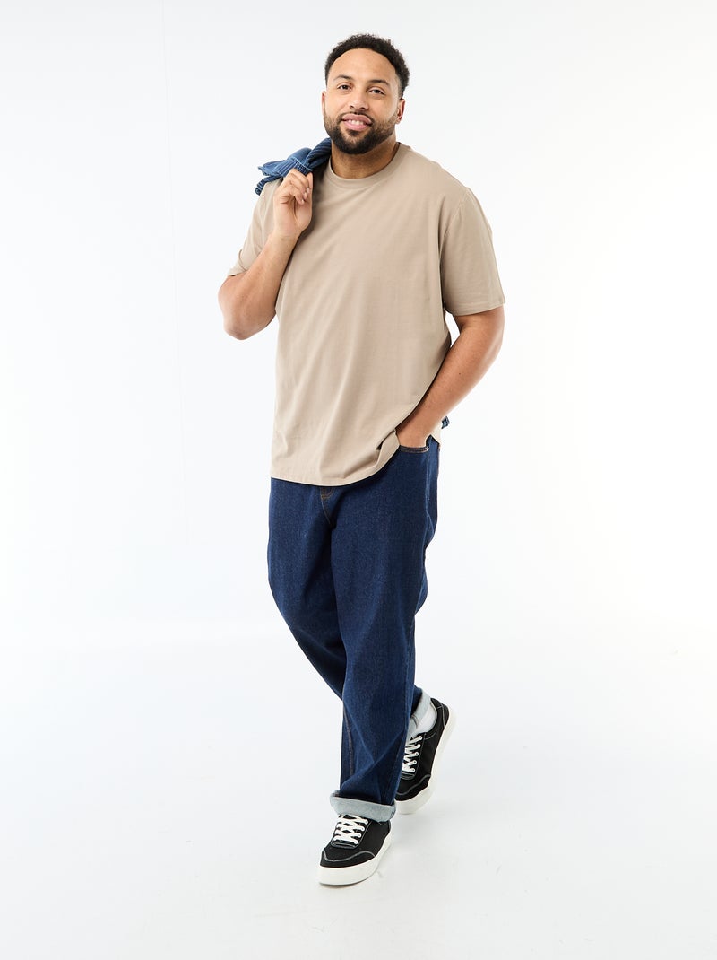 T-shirt liso regular fit Bege - Kiabi