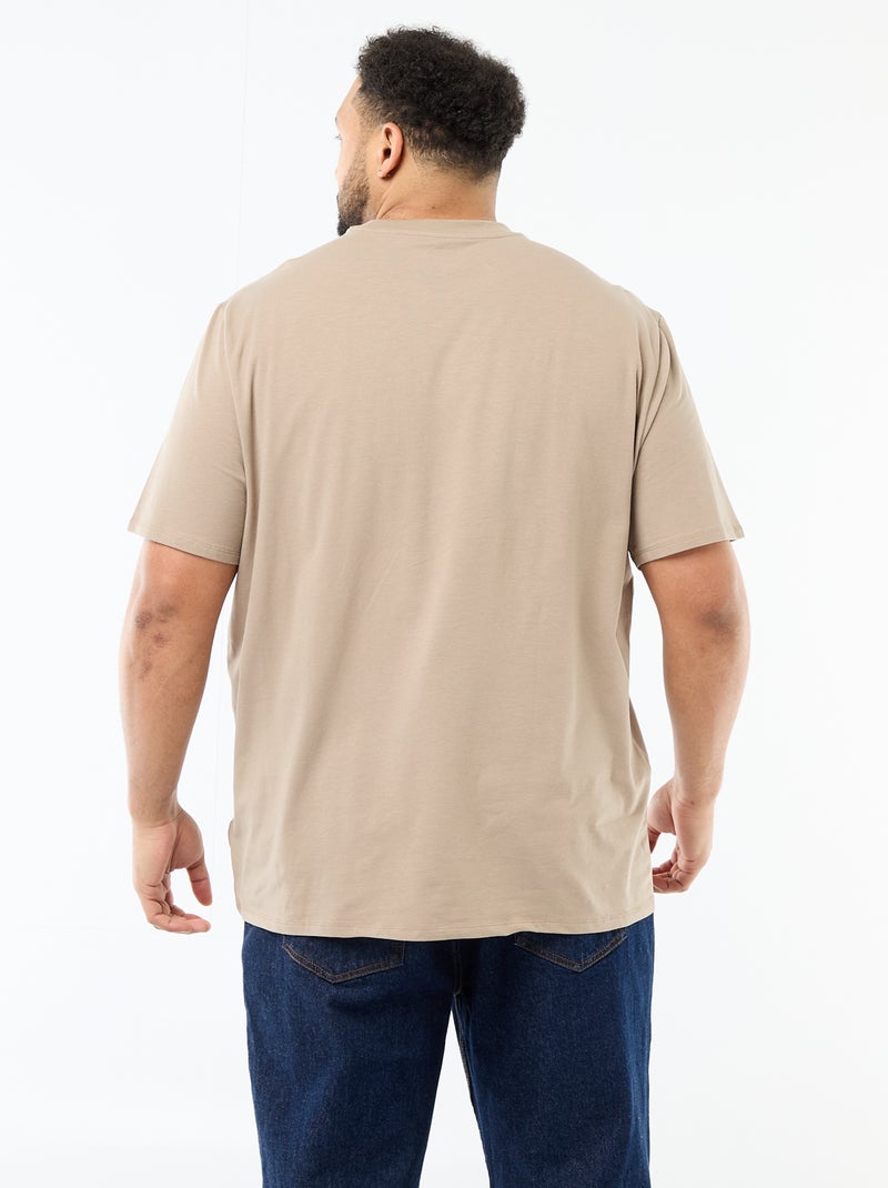 T-shirt liso regular fit Bege - Kiabi