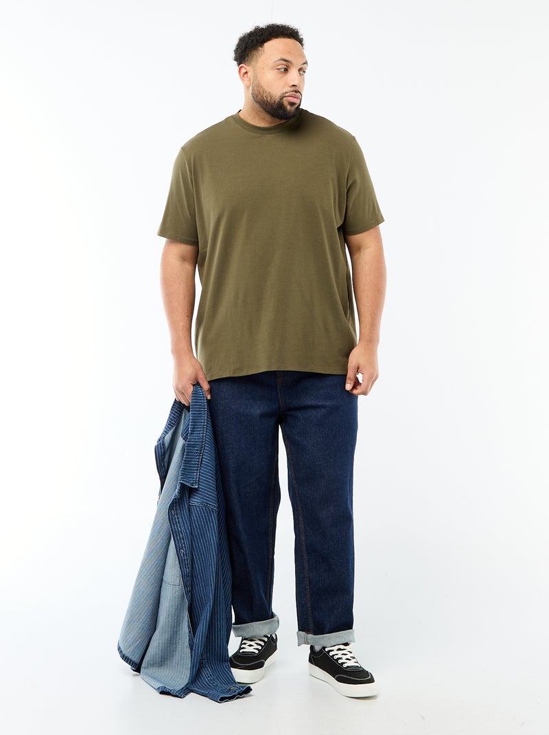 T-shirt liso regular fit Caqui - Kiabi
