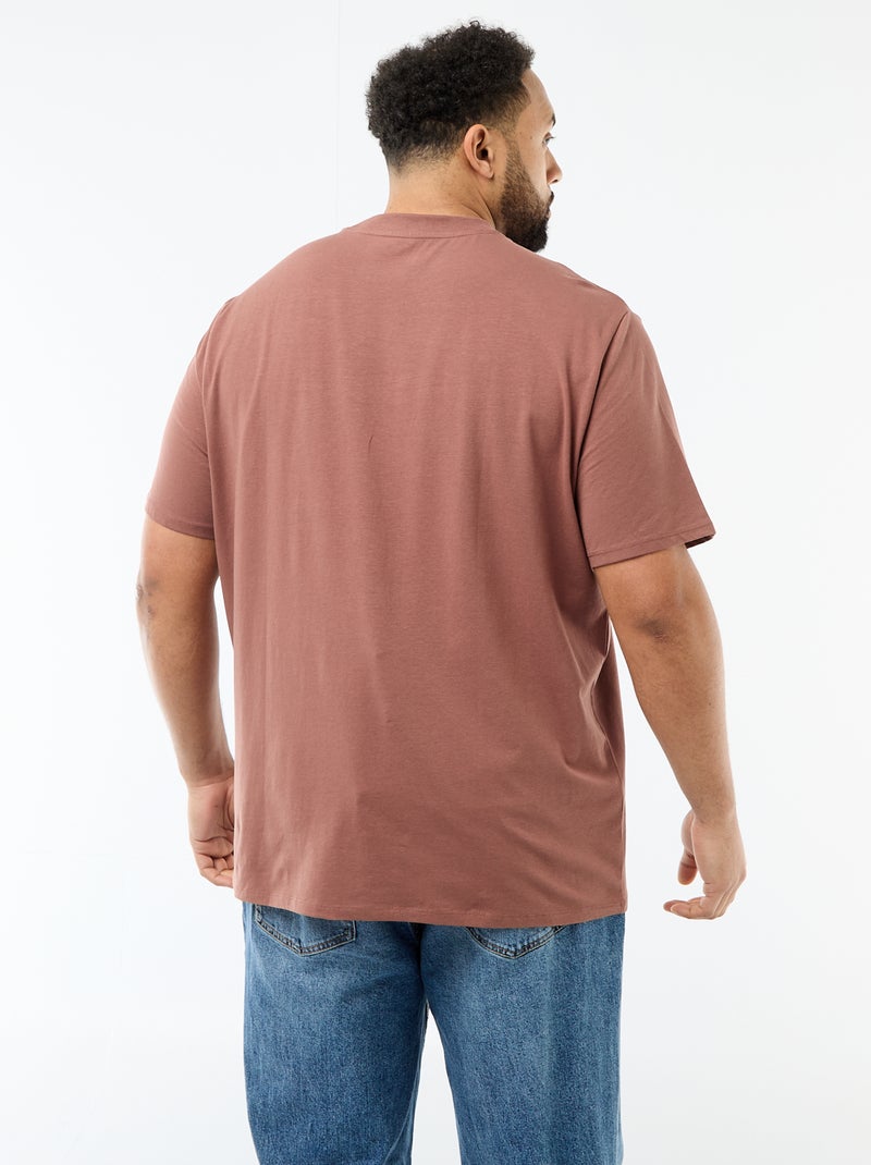 T-shirt liso regular fit Castanho - Kiabi