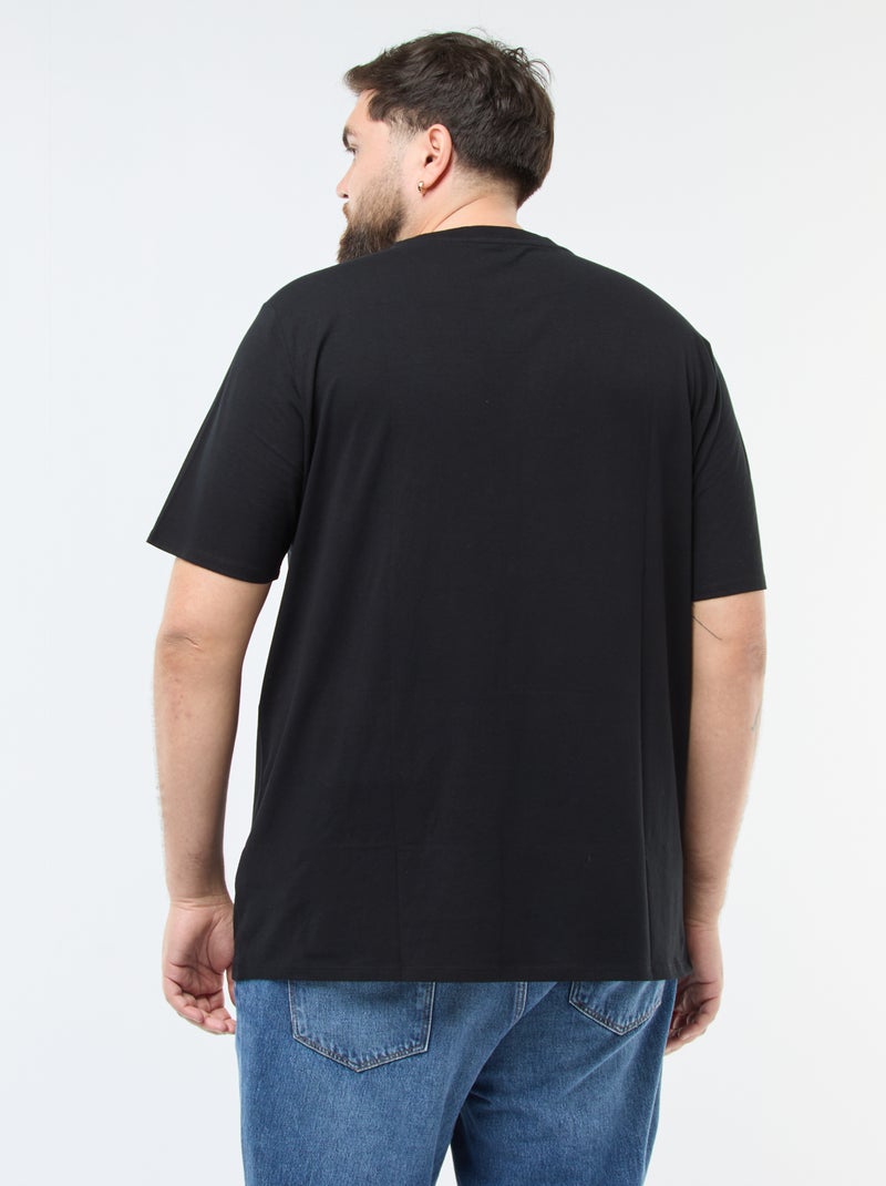 T-shirt liso regular fit Preto - Kiabi