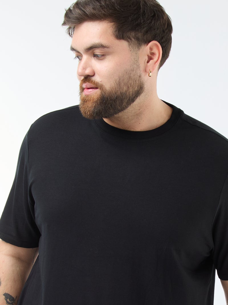 T-shirt liso regular fit Preto - Kiabi