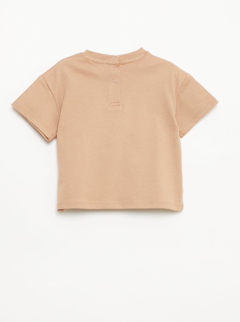 T-shirt liso sem mangas Bege - Kiabi