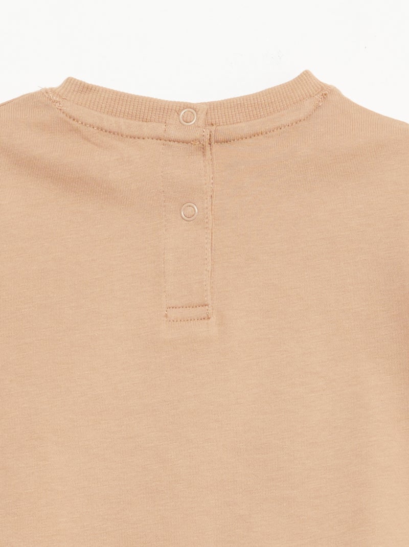 T-shirt liso sem mangas Bege - Kiabi