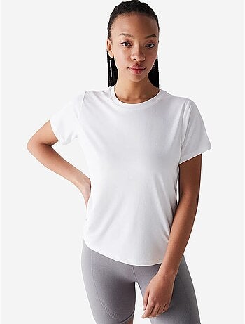 T-shirt loose com gola redonda quebrada penti