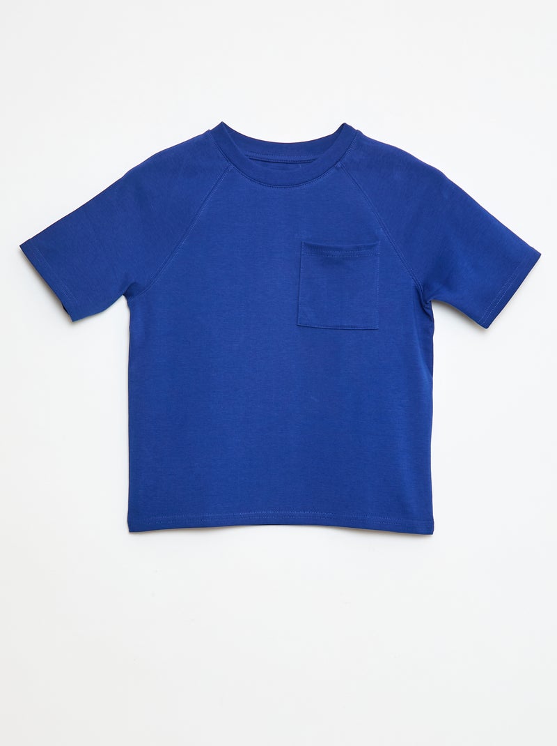 T-shirt loose de algodão Azul - Kiabi