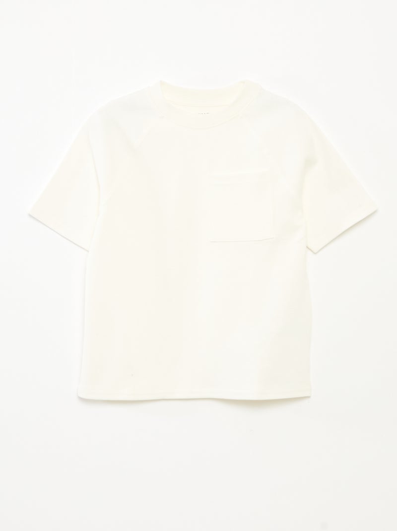 T-shirt loose de algodão Branco - Kiabi