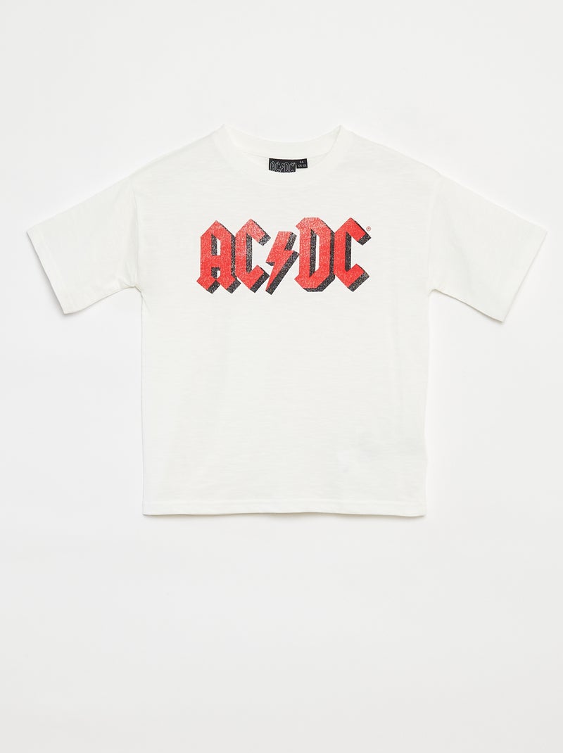 T-shirt loose de manga curta 'AC/DC' Branco - Kiabi
