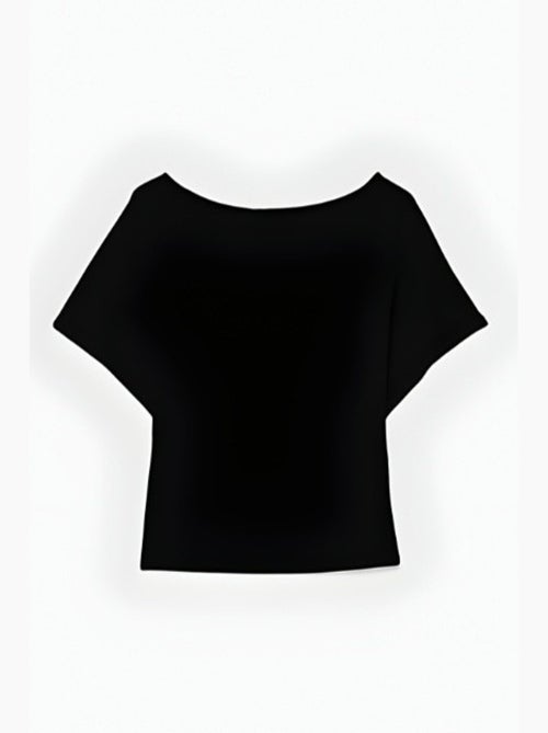 T-shirt loose fit com decote barco hiccup - Kiabi T-shirt loose fit com decote barco hiccup - Kiabi