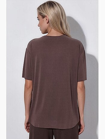 T-shirt loose fit com gola redonda busem