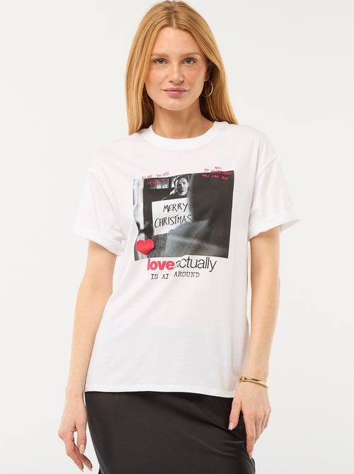 T-shirt 'Love Actually' de manga curta - Kiabi