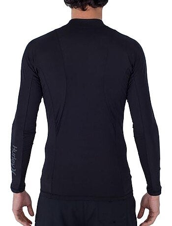 T-shirt lycra hurley channel crossing manga comprida preto para homem