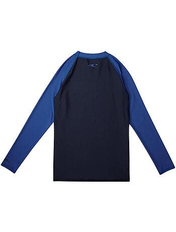 T-shirt lycra manga comprida o'neill cali para rapaz preto/azul fluorescente
