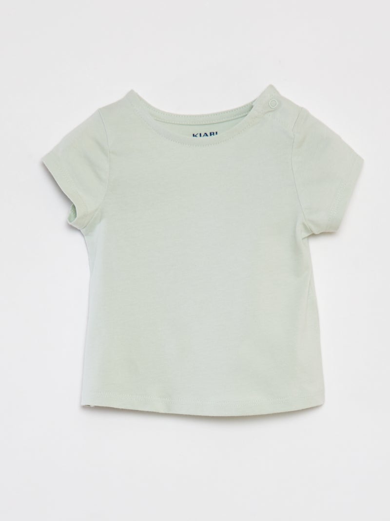 T-shirt + macacão-calção com estampado florido - 2 peças VERDE - Kiabi