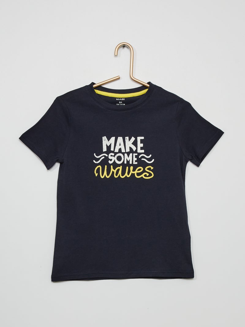 T-shirt 'Make some waves' AZUL - Kiabi