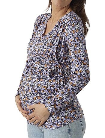 T-Shirt Malha Mauve para Mulher Mamalicious Asta