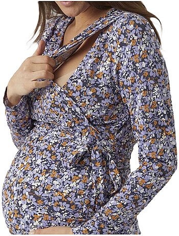 T-Shirt Malha Mauve para Mulher Mamalicious Asta