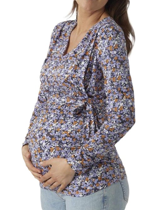 T-Shirt Malha Mauve para Mulher Mamalicious Asta - Kiabi T-Shirt Malha Mauve para Mulher Mamalicious Asta - Kiabi