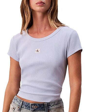 T-Shirt Malva Calvin Klein com Logótipo para Mulher