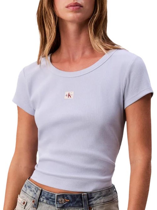 T-Shirt Malva Calvin Klein com Logótipo para Mulher - Kiabi T-Shirt Malva Calvin Klein com Logótipo para Mulher - Kiabi
