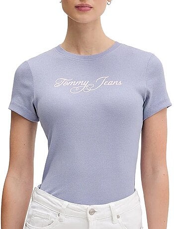 T-shirt bege tommy hilfiger para mulher dw0dw21838