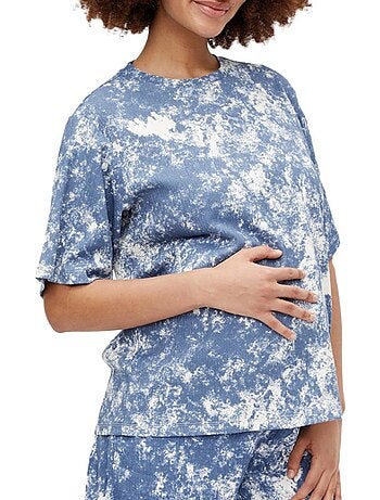 T-shirt Mamalicious Mlstine para Mulher Azul/Branco