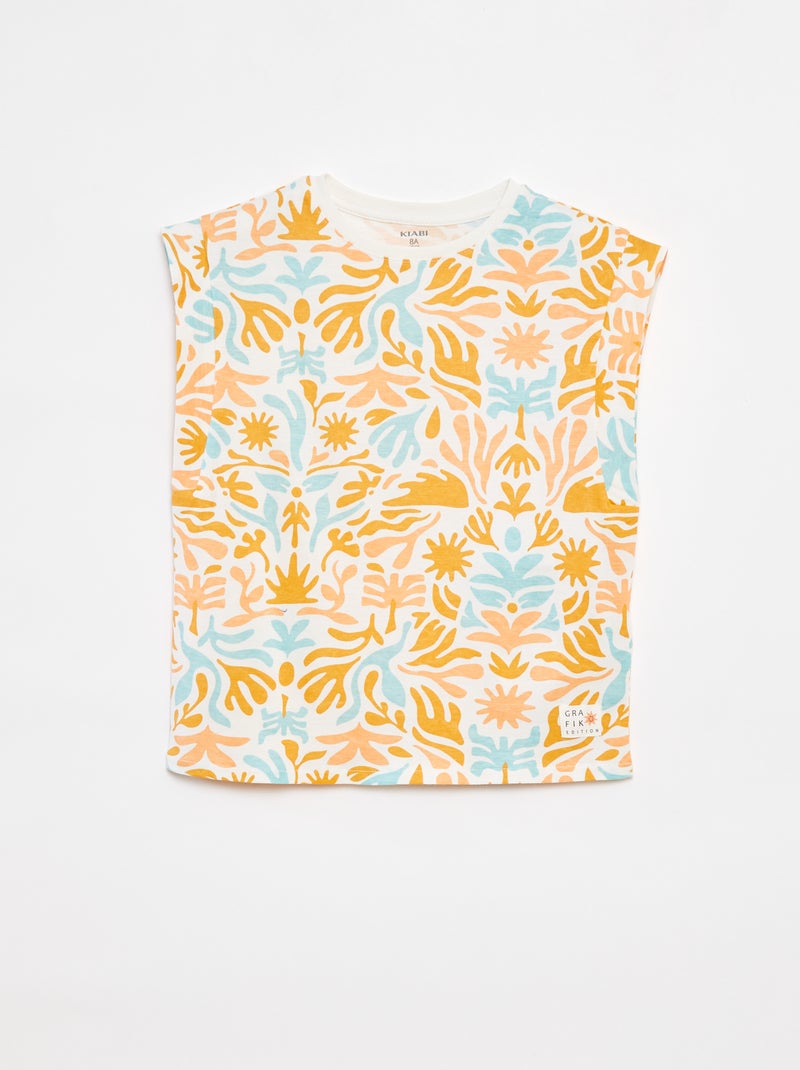 T-shirt manga cava - Grafik Edition BRANCO - Kiabi