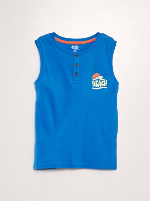 T-shirt manga cava canelada estampada - Kiabi