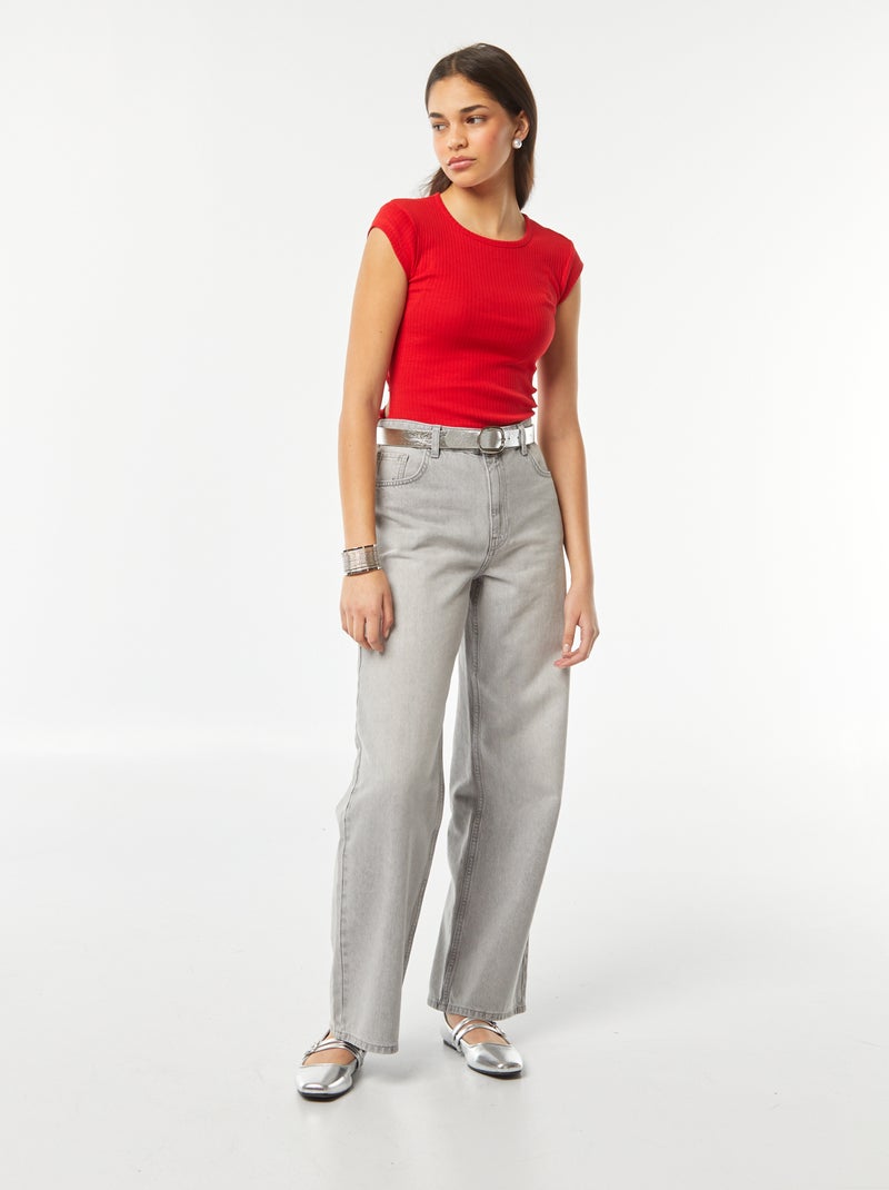 T-shirt manga cava com abertura na parte inferior das costas VERMELHO - Kiabi