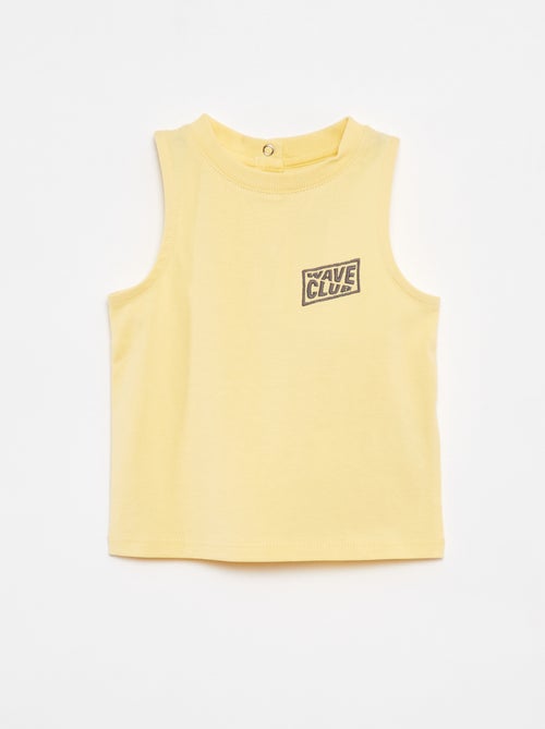 T-shirt manga cava com bordado - Kiabi