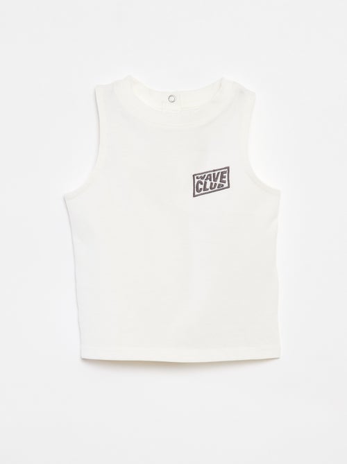 T-shirt manga cava com bordado - Kiabi