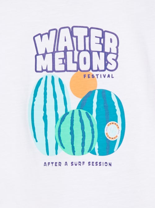 T-shirt manga cava com estampado à frente - Kiabi