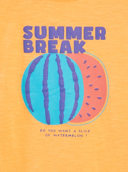 T-shirt manga cava com estampado à frente - Kiabi